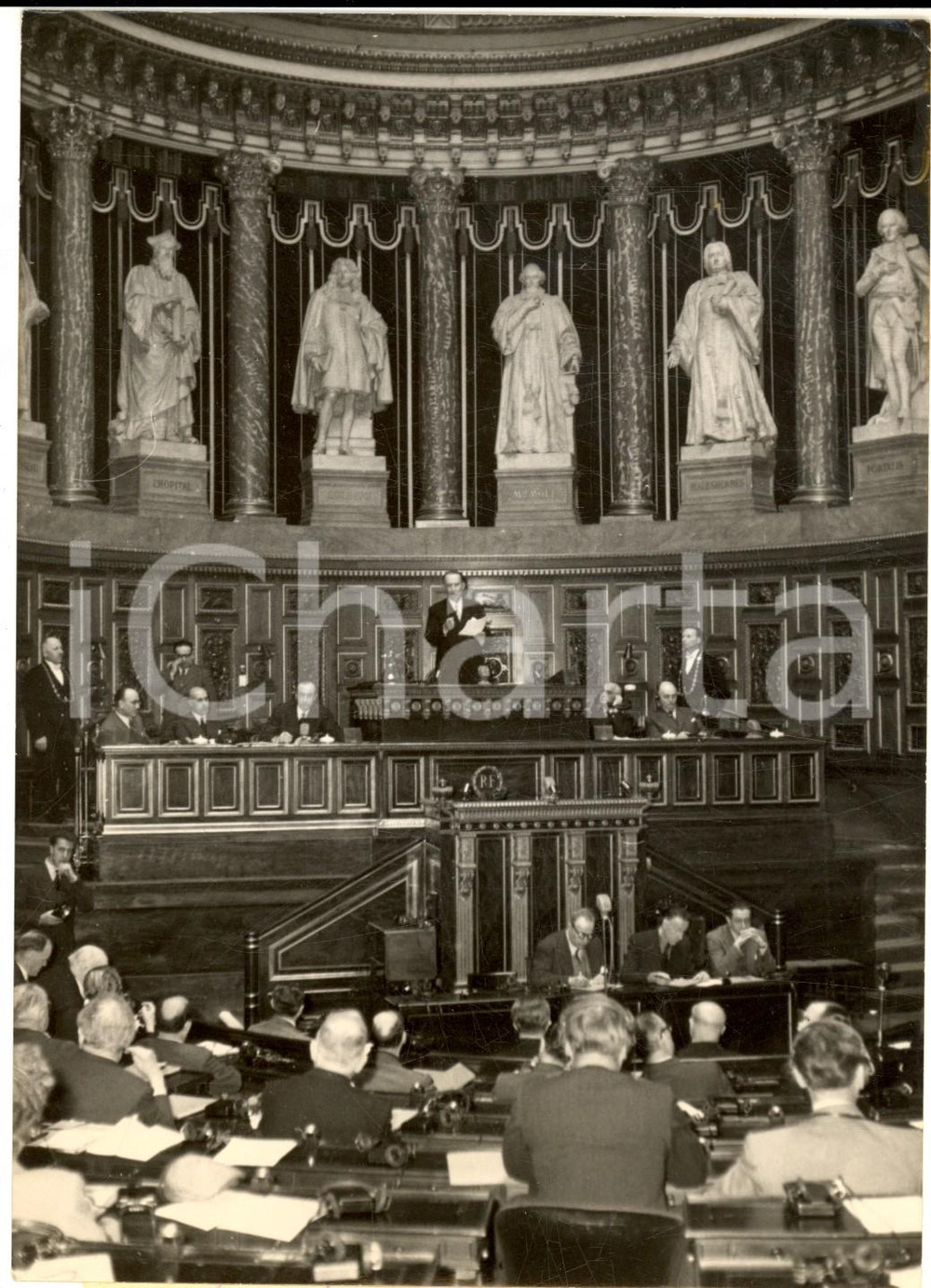 Fotografia d epoca originale 1954 PARIS Ouverture de la ConfÃ©rence Parlementaire EuropÃ©enne Photo 13x18 cm 1