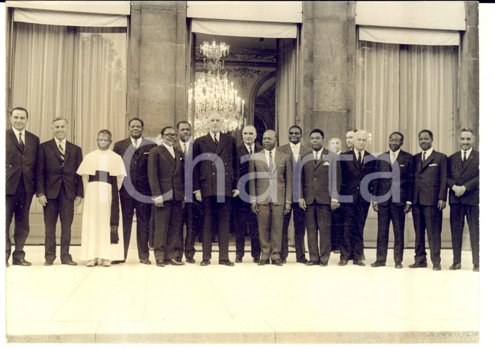 Fotografia d epoca originale 1963 PARIS Generale DE GAULLE riceve capi di Stato africani Foto 18x13 1