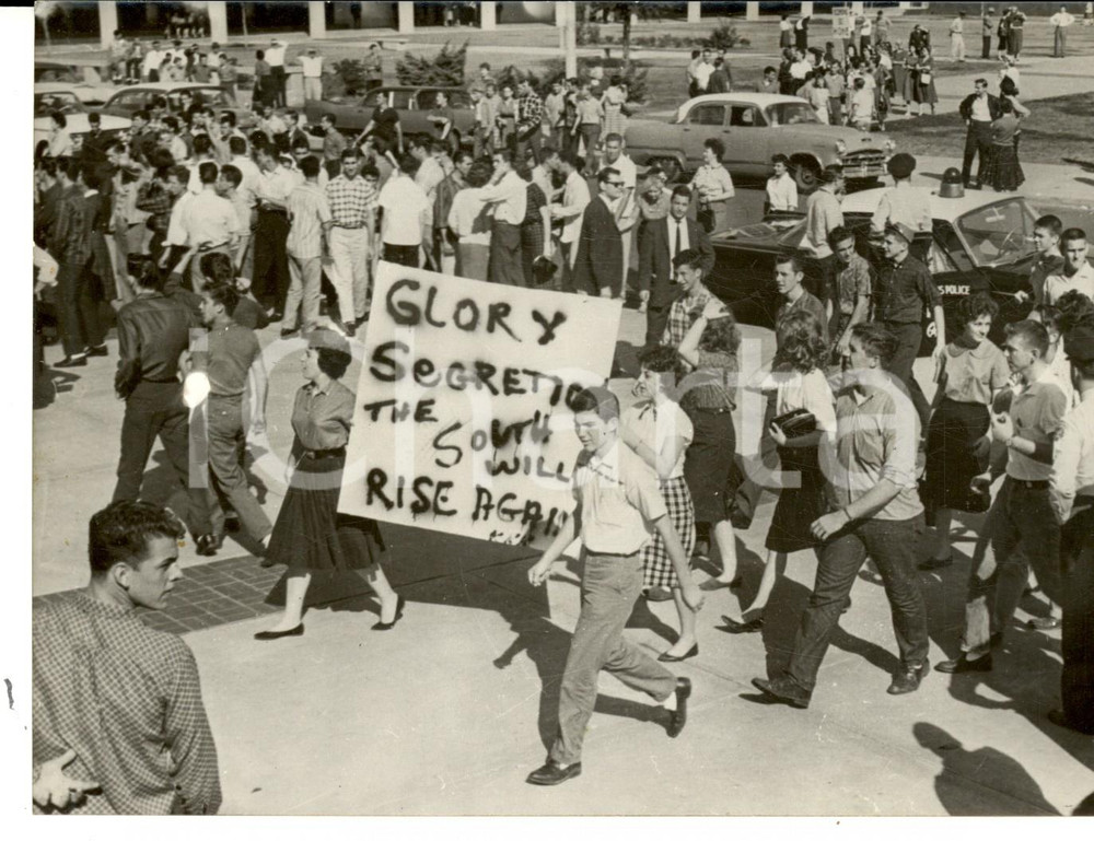 Fotografia d epoca originale 1960 NEW ORLEANS Manifestazione razzista contro l integrazione dei neri Foto 1