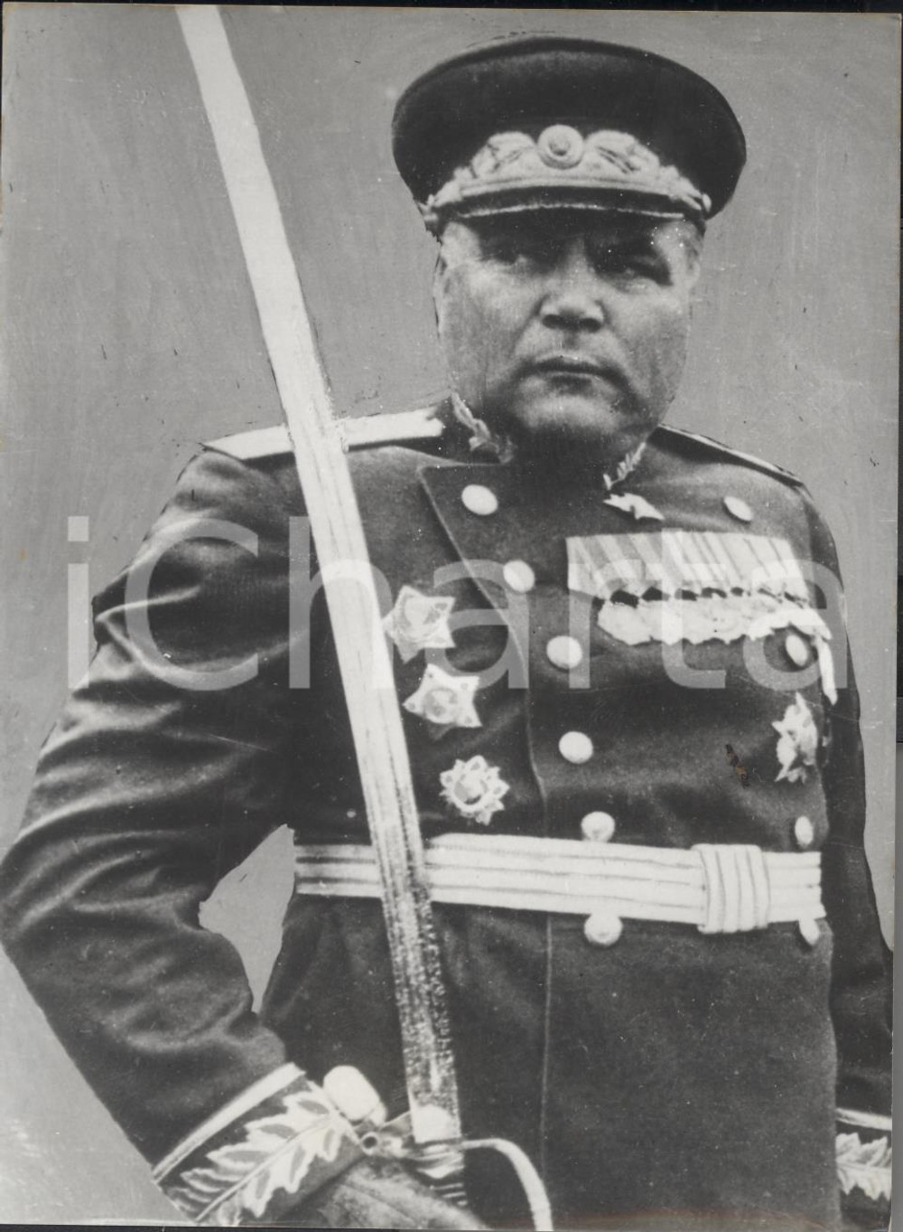 Fotografia d epoca originale 1957 MOSCA URSS Ritratto del maresciallo Rodion MALINOVSKIJ  Foto 13x18 cm 1