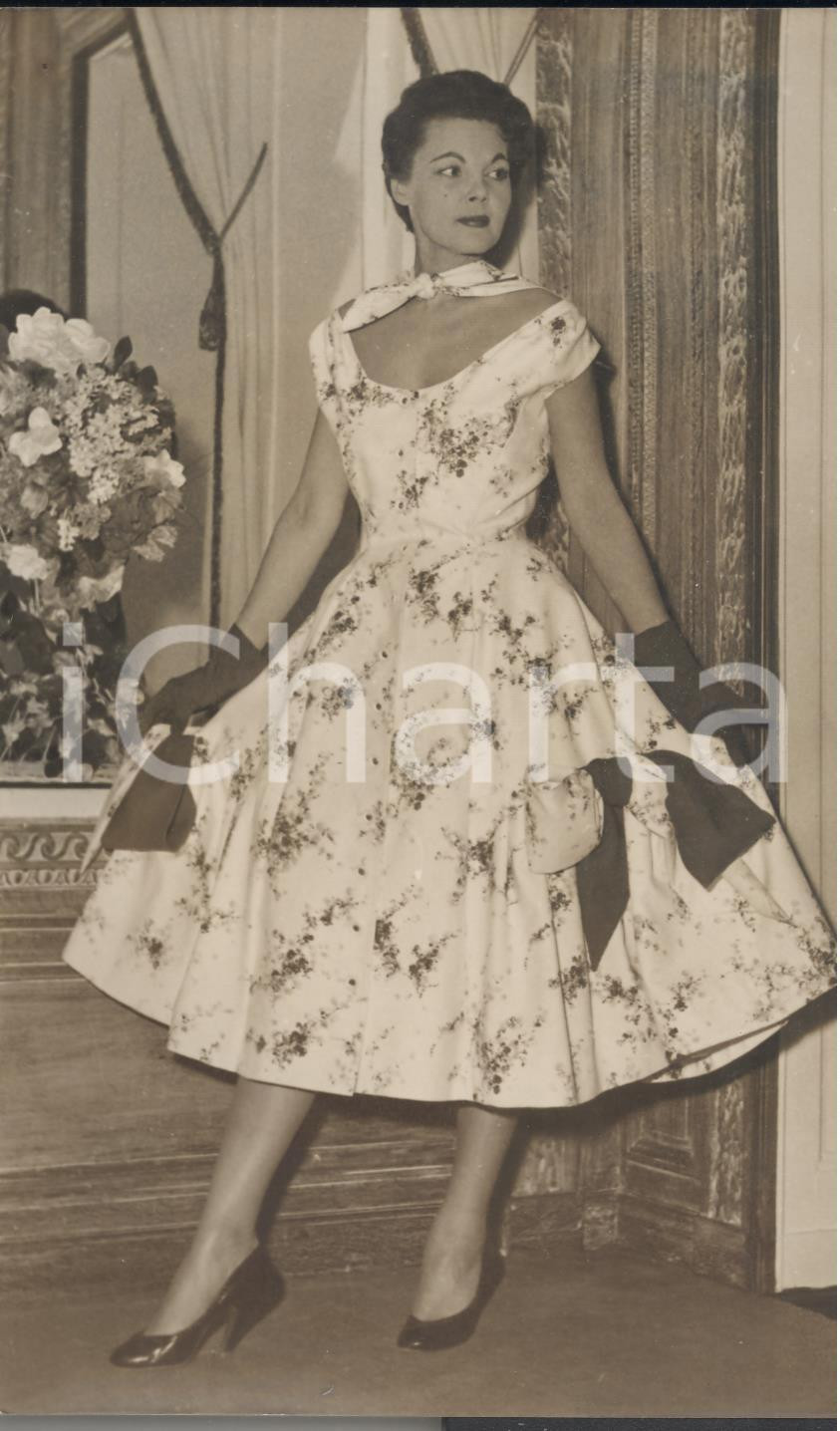 Fotografia d epoca originale 1955 PARIS MODE Alex MAGUY  Robe d aprÃ¨smidi  Photo 13x18 cm 1
