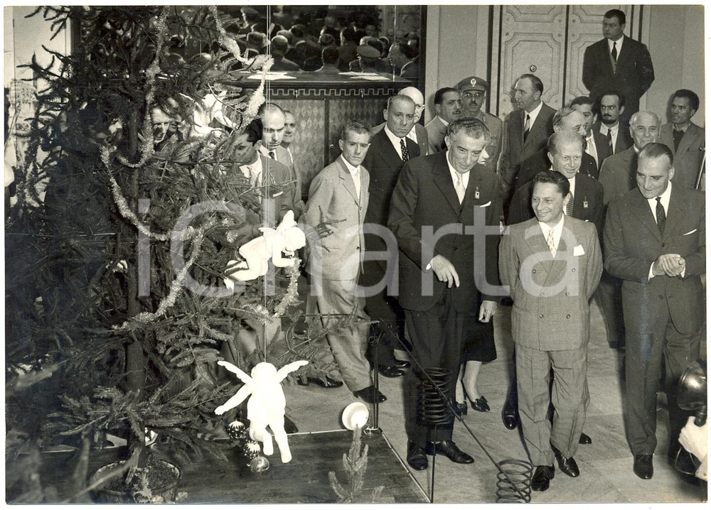 Fotografia d epoca originale 1956 TORINO Salone della Tecnica  Il pino in plastica della casa BOSCO  Foto 1