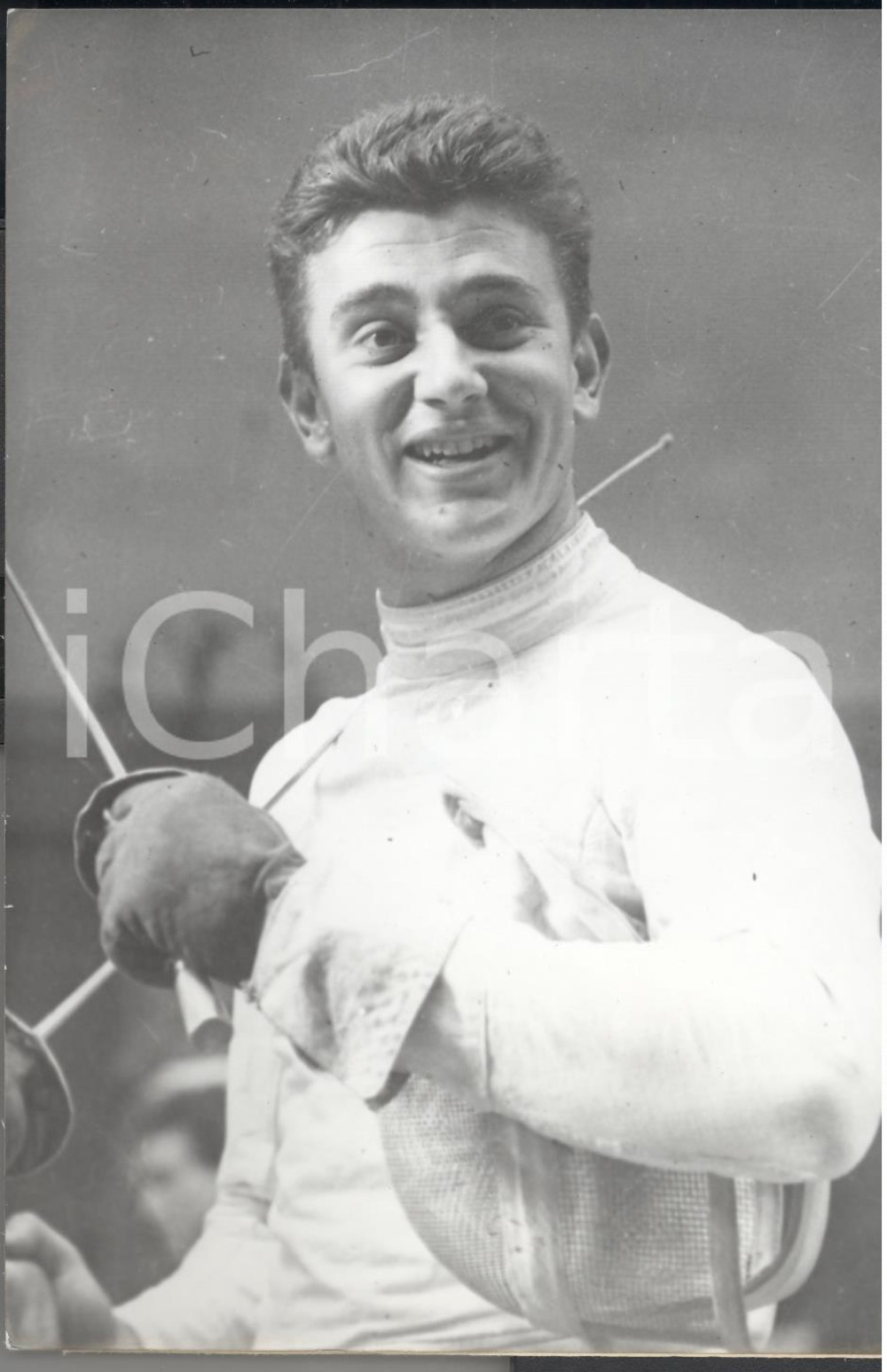 Fotografia d epoca originale 1960 OLIMPIADI SQUAW VALLEY Christian D ORIOLA portabandiera della Francia FOTO 1
