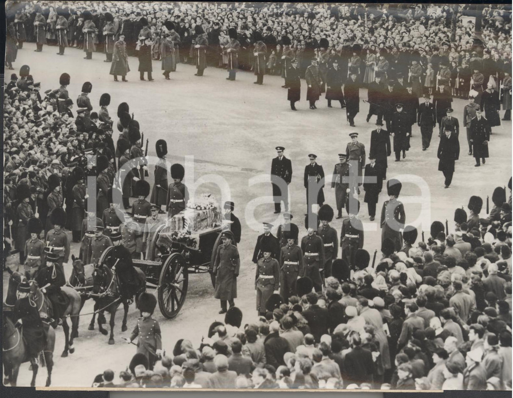 Fotografia d epoca originale 1953 LONDON Corteo funebre per la regina Mary verso Westminster  Foto 20x15 1