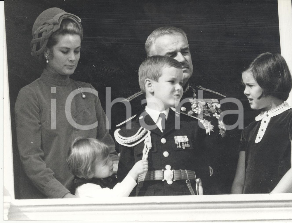 Fotografia d epoca originale 1967 FESTA DEL PRINCIPATO DI MONACO Grace KELLY Ranieri III con i figli Foto 1