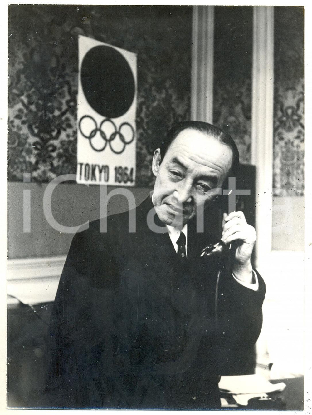 Fotografia d epoca originale 1963 TOKYO Shigeru YOSANO Segretario Generale Comitato Olimpionico Foto 13x18 1