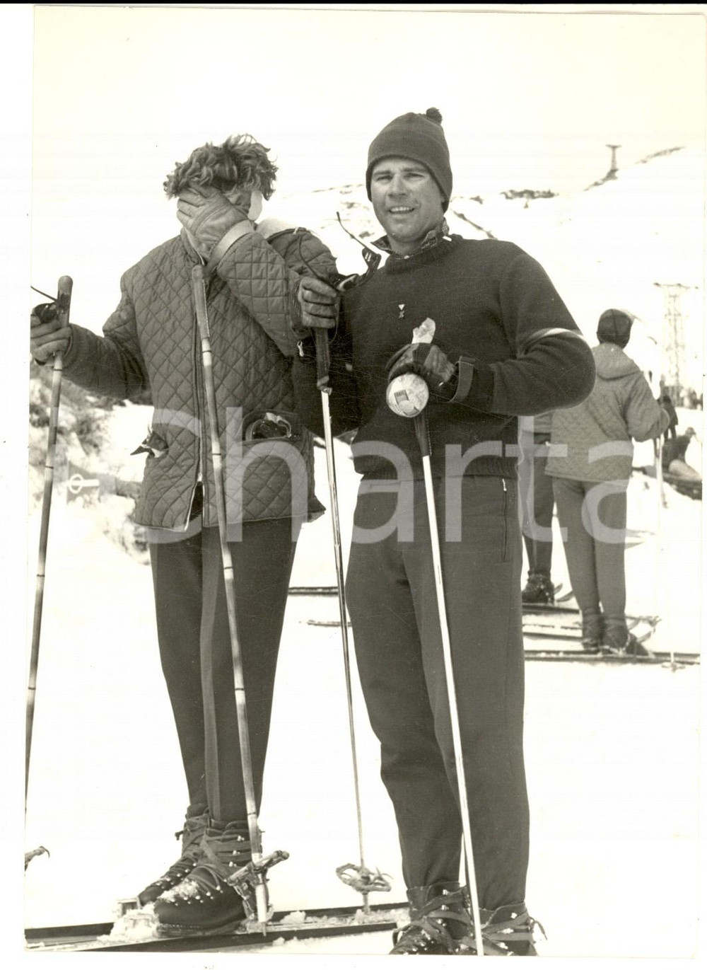 Fotografia d epoca originale 1959 CATANIA SCI 3 Giorni dell Etna  Hermann GAMON vincitore slalom Foto 1