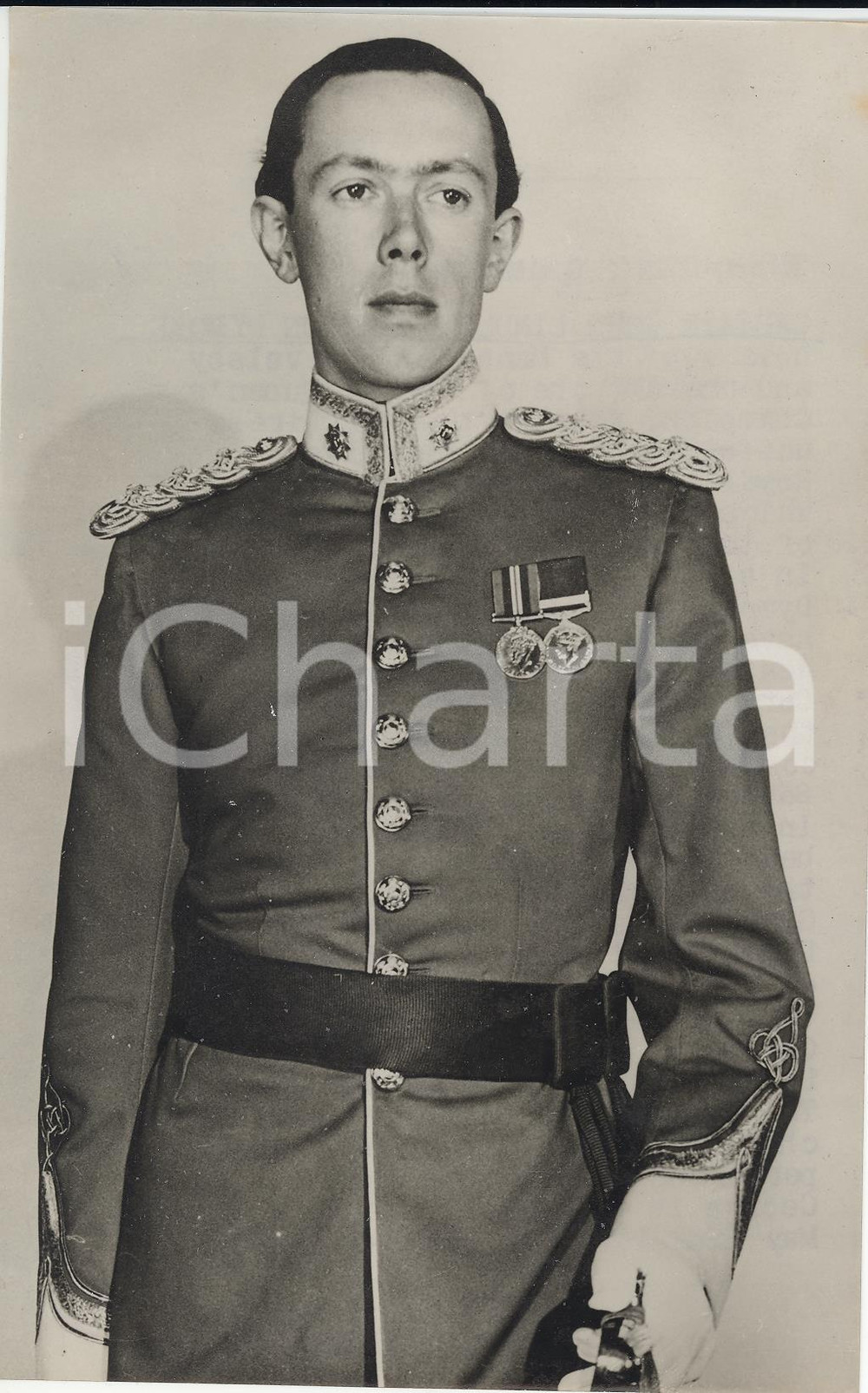 Fotografia d epoca originale 1953 LONDON Queen s Champion Lieutenant Colonel John DYMOKE Photo 13x20 cm 1