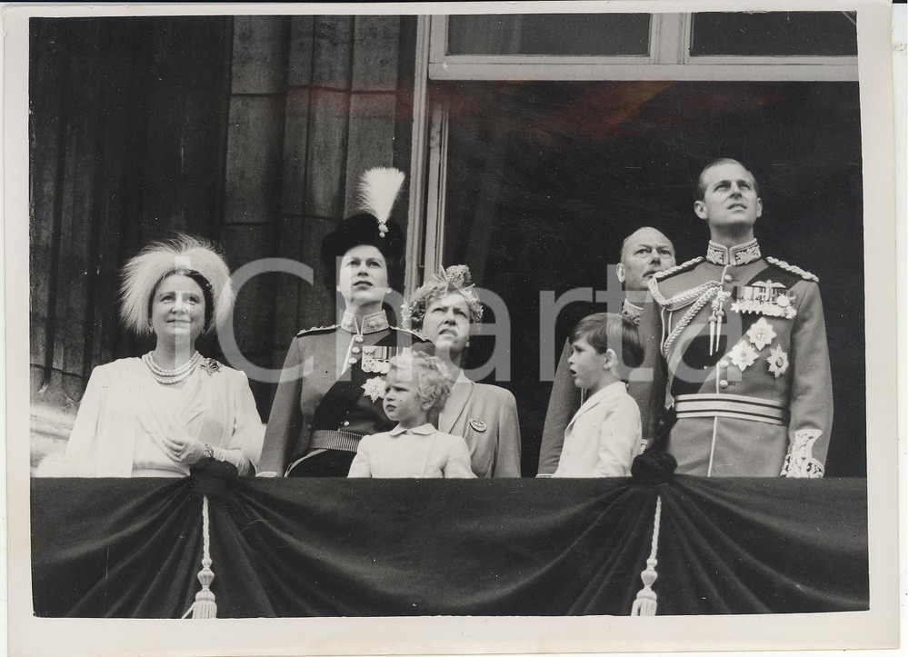 Fotografia d epoca originale 1953 LONDON Royal Family at Trooping the Colour Ceremony Photo 20x15 cm 1