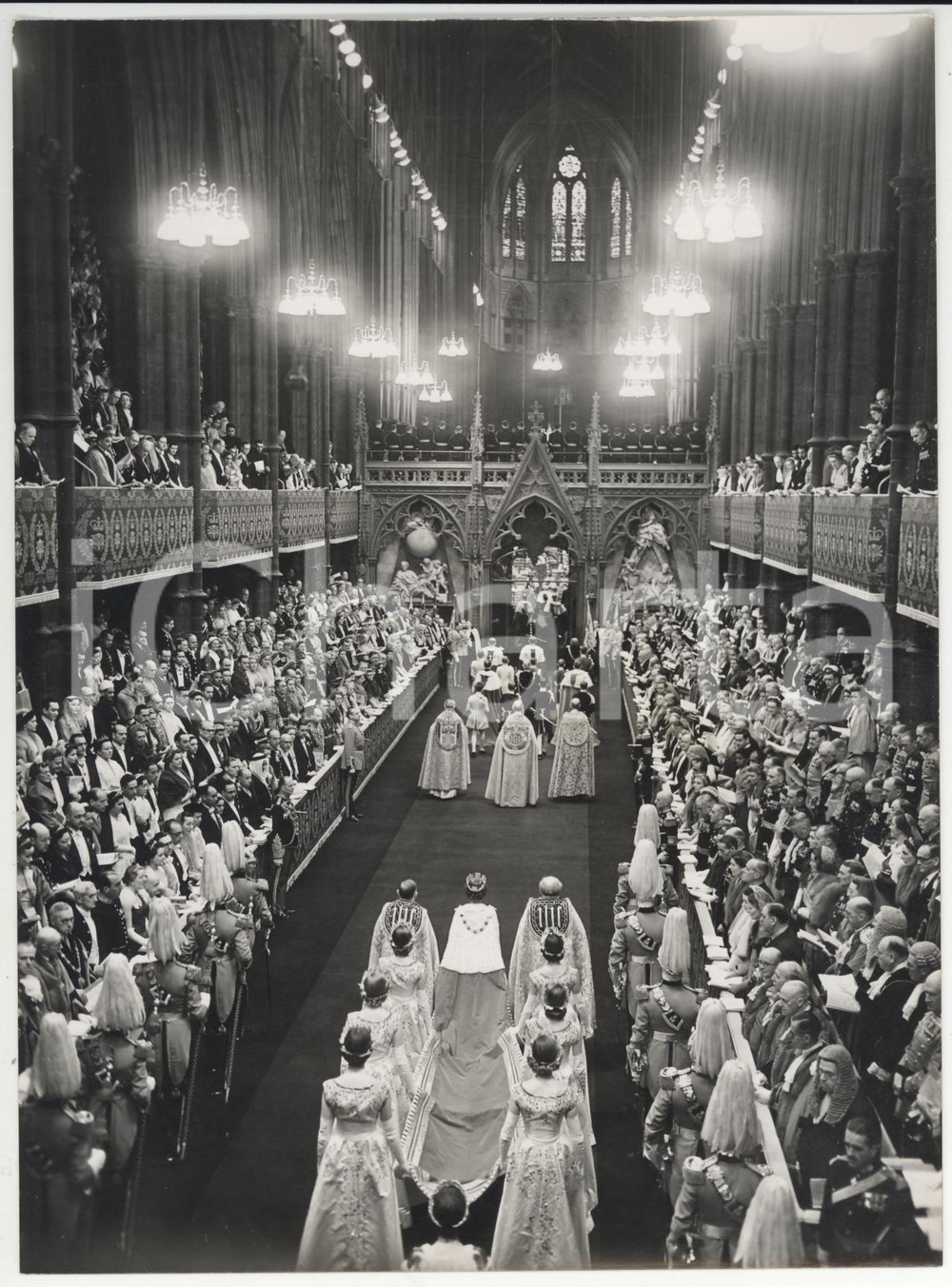 Fotografia d epoca originale 1953 LONDON Coronation Day  Queen s procession in Westminister Abbey Photo 1