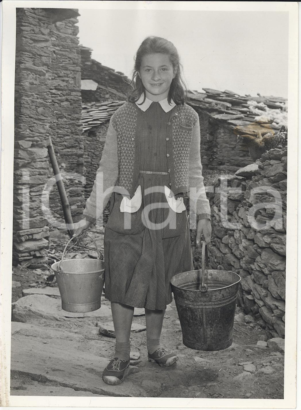 1957 TORRE PELLICE Ritratto di Jolanda JOURDAN vincitrice del premio bontà *Foto