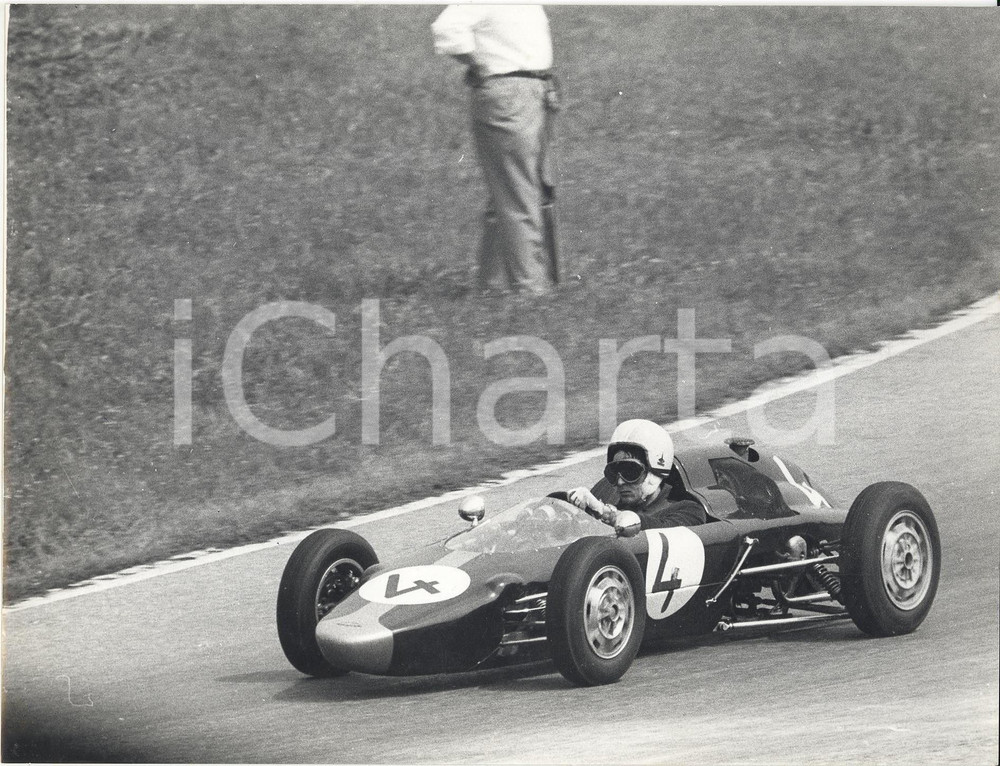 Fotografia d epoca originale 1964 GP DELLA LOTTERIA DI MONZA Antonio ASCARI su FOGLIETTI  FORD Foto 24x18 1