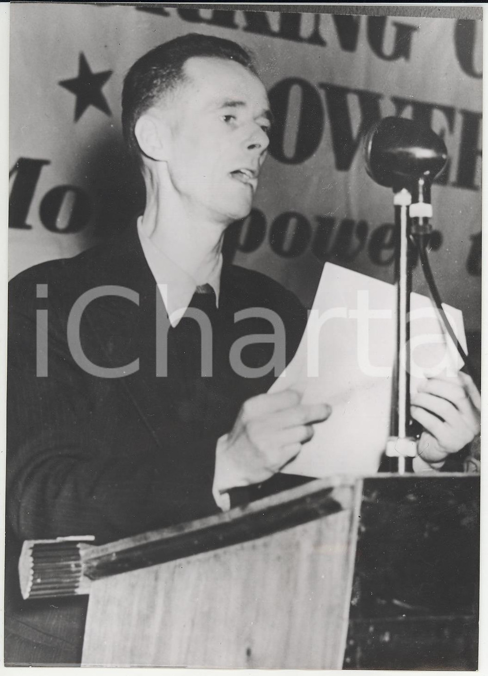 Fotografia d epoca originale 1956 LONDON Portrait of the leader of the Communist Party John GOLLAN Photo 1