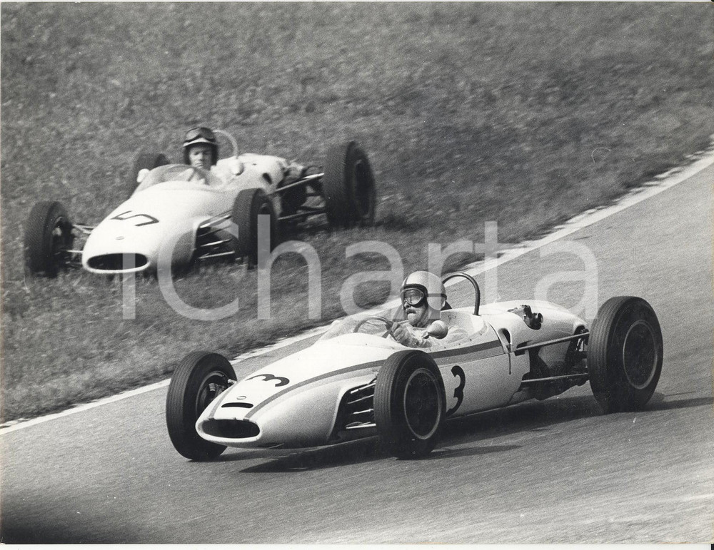 Fotografia d epoca originale 1964 GP DELLA LOTTERIA DI MONZA Picko TROBERG su Brabham BT9 FORD Foto 24x18 1