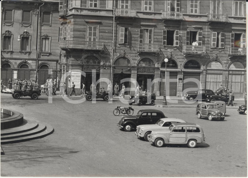 Fotografia d epoca originale 1953 TORINO  MSI Sgombero di Piazza Solferino per comizio Augusto DE MARSANICH 1