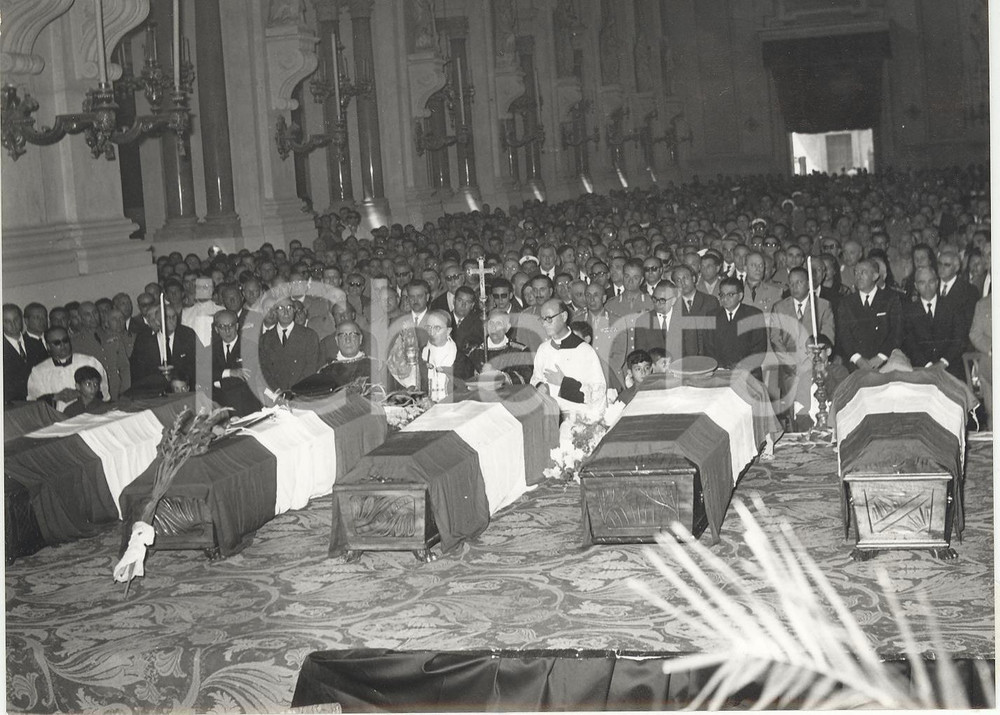 Fotografia d epoca originale 1963 PALERMO Strage di CIACULLI Funerali di Stato per le vittime di Cosa Nostra 1