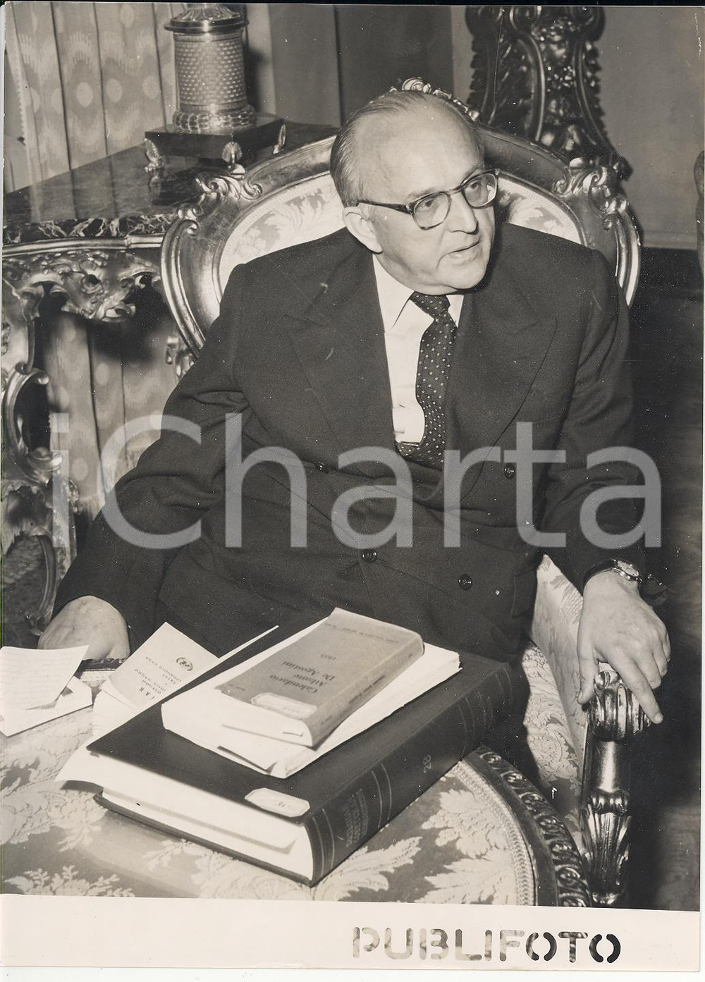 Fotografia d epoca originale 1955 ROMA Ritratto Alexander BOGOMOLOV ambasciatore URSS Foto 13x18 cm 1