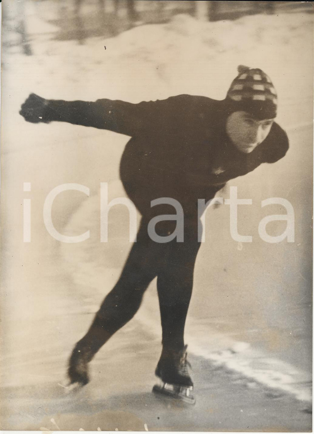 1956 LAGO DI MISURINA Evgeni GRICHINE infrange il record di velocità su ghiaccio