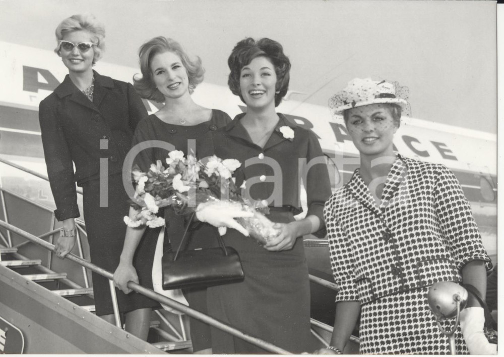 Fotografia d epoca originale 1959 ROMA Miss Europa Le concorrenti Tarja NURMI Petra POUW Nicole PERRIN 1