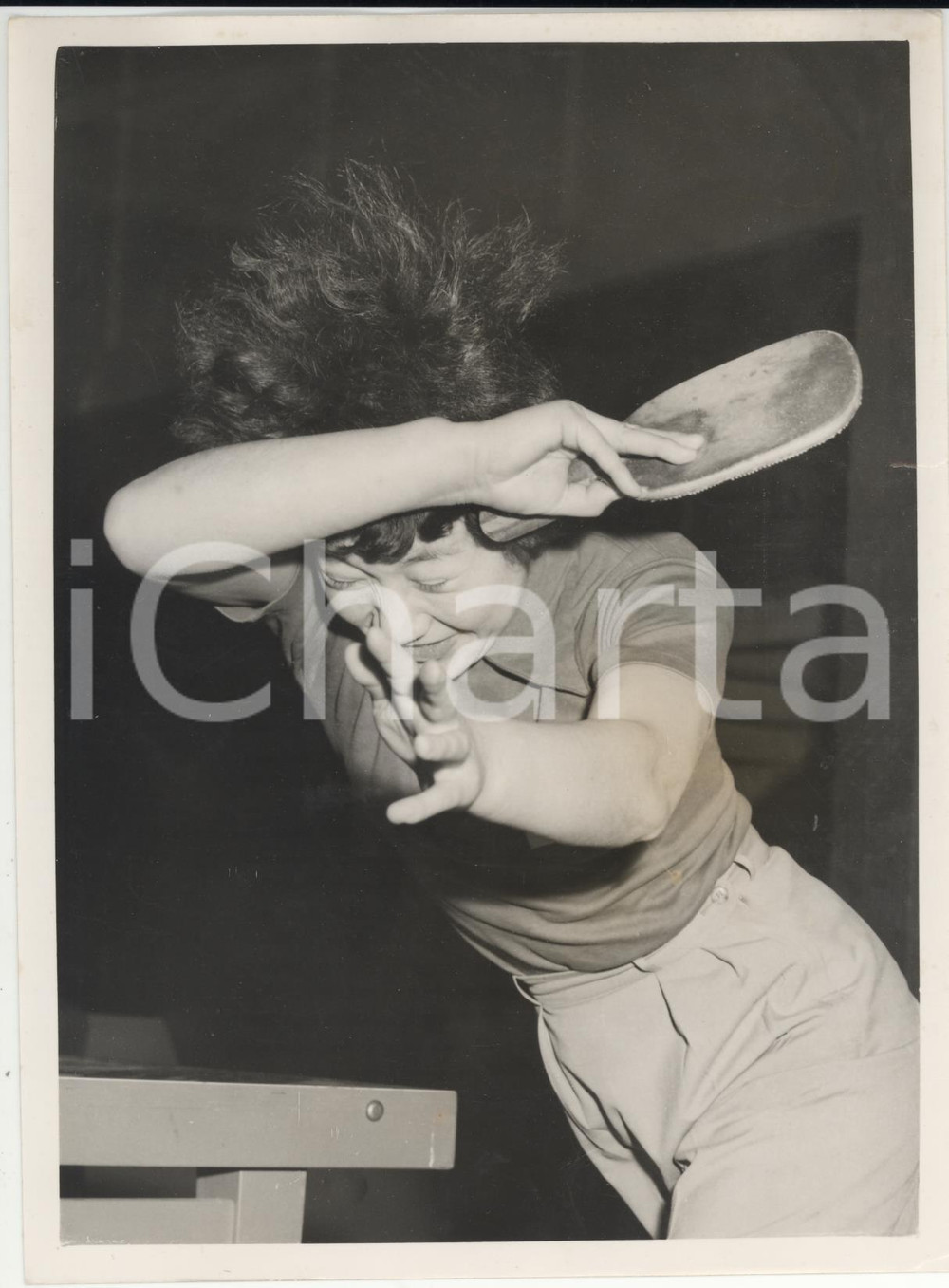 Fotografia d epoca originale 1954 WEMBLEY World Table Tennis Championships  Kiiko WATANABE portrait Photo 1