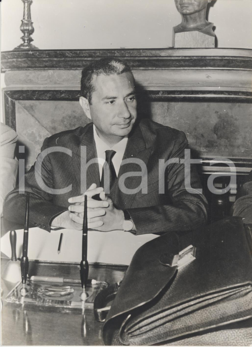 Fotografia d epoca originale 1963 ROMA Aldo MORO durante una riunione straordinaria della DC Foto 13x18 cm 1