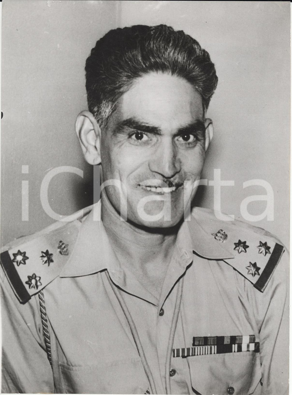 Fotografia d epoca originale 1959 BAGHDAD Portrait of Abd alKarim QASIM Prime Minister of Iraq Photo 15x20 1