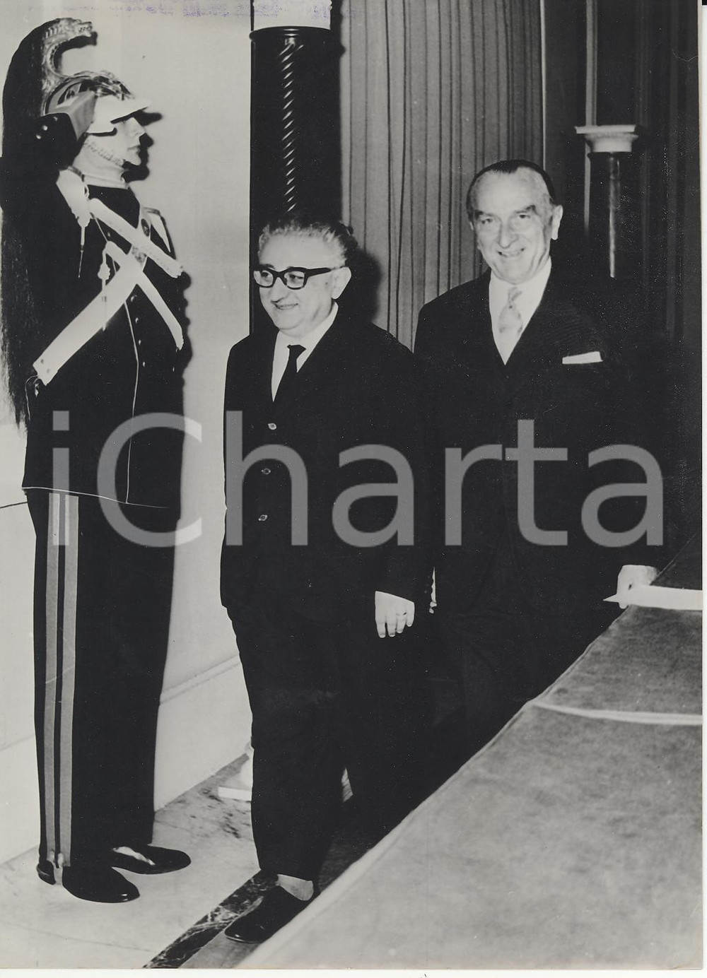 Fotografia d epoca originale 1963 ROMA Quirinale  Crisi di Governo  Cesare MERZAGORA Giovanni LEONE Foto 1