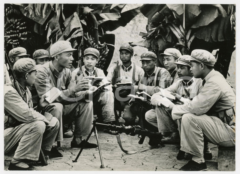 Fotografia d epoca originale 1972 CINA Zhu DE istruisce il terzo battaglione PLA al pensiero di Mao ZEDONG 1