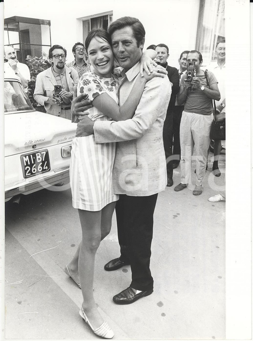 Fotografia d epoca originale 1967 VENEZIA Festival del Cinema  Marcello MASTROIANNI Anna KARINA Foto 13x18 1