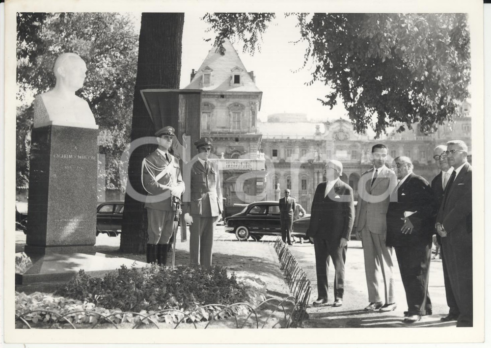 Fotografia d epoca originale 1958 TORINO Mostra della Tecnica Amedeo PEYRON inaugura busto Guglielmo MARCONI 1