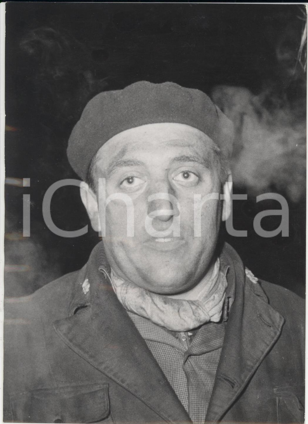 Fotografia d epoca originale 1956 CASSANO D ADDA Incidente FS  Ritratto del fuochista Fausto MARENGHI Foto 1