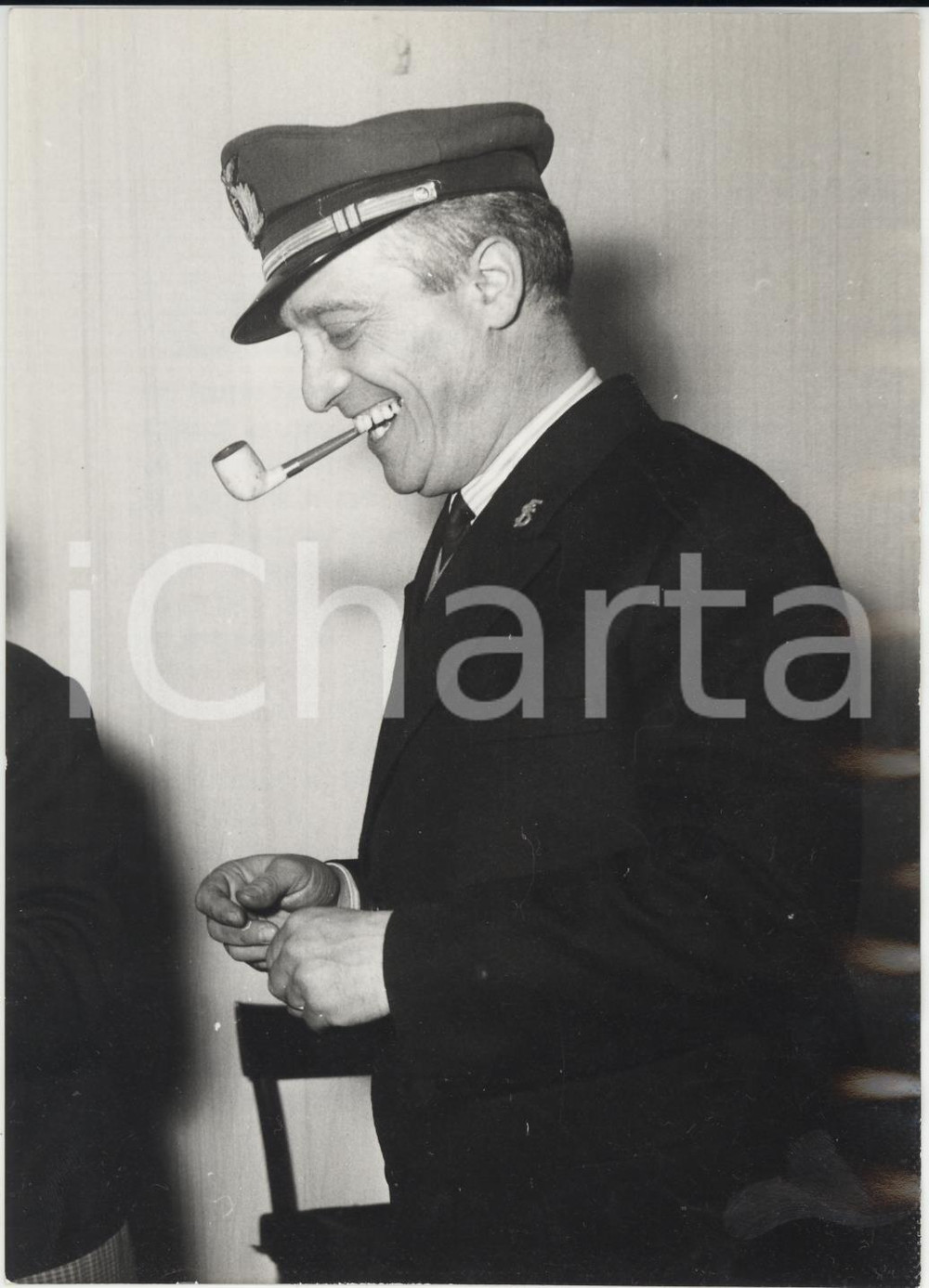 Fotografia d epoca originale 1956 ARQUATA SCRIVIA Ritratto del capostazione Ermete POCHETTINI Foto 13x18 cm 1