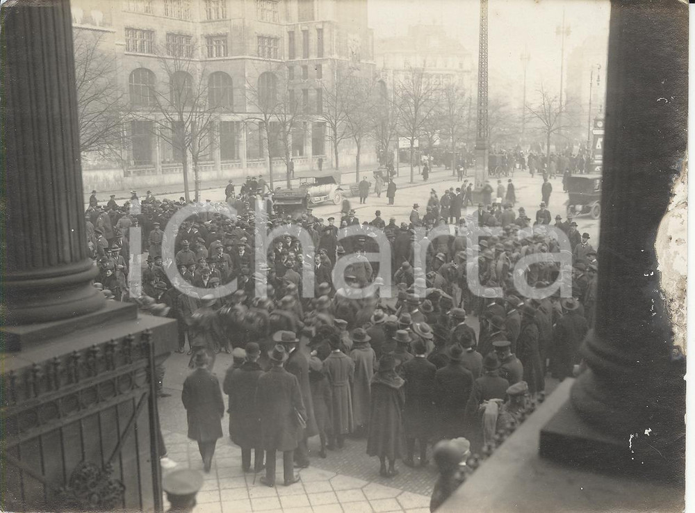 Fotografia d epoca originale 1920 KAPP PUTSCH REVOLUTION  Berlin Potsdamer Bahnhof REAL PHOTO cm 16x12 1
