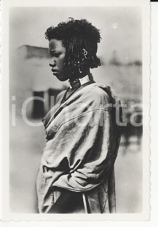 Fotografia d epoca originale 1935ca A.O.I. ETIOPIA Ritratto di ragazza VERA PHOTO cm 9X5,8 1