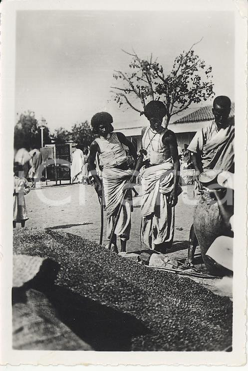 Fotografia d epoca originale 1935ca A.O.I. ETIOPIA Ritratto di etiopi VERA PHOTO cm 9X5,8 1