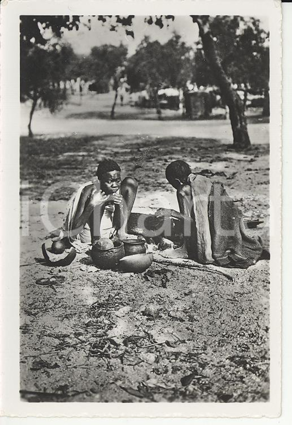 Fotografia d epoca originale 1935ca A.O.I. ETIOPIA Ritratto di contadini etiopi VERA PHOTO cm 9X5,8 1