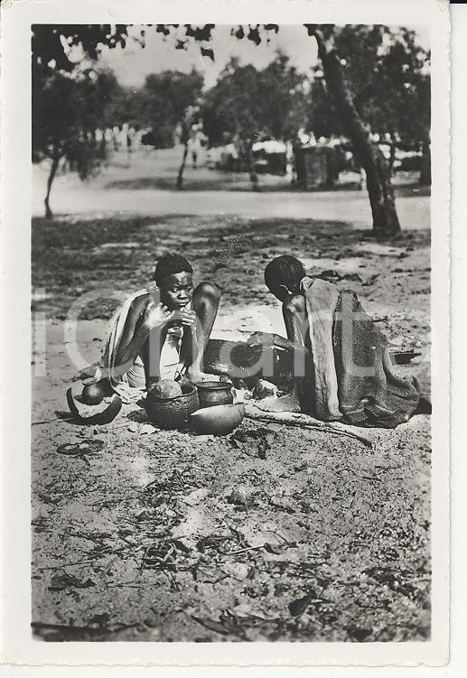 Fotografia d epoca originale 1935ca A.O.I. ETIOPIA Ritratto di contadini etiopi VERA PHOTO cm 9X5,8 1