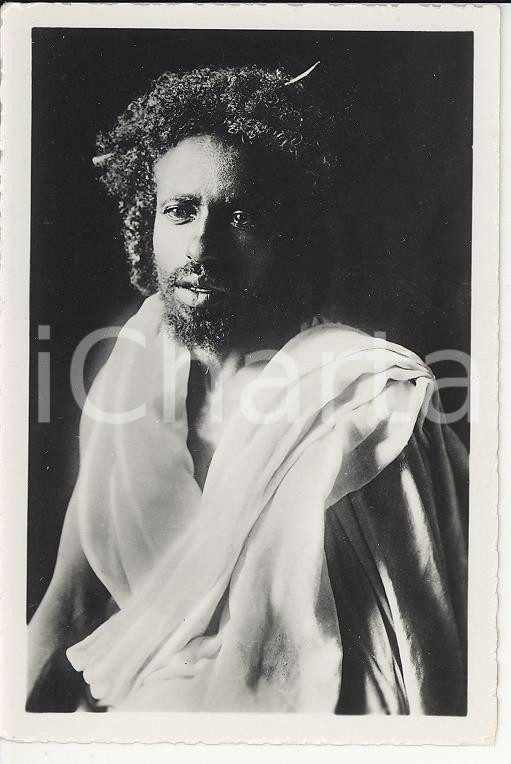 Fotografia d epoca originale 1935 ca A.O.I. ETIOPIA Ritratto di giovane etiope VERA FOTO cm 9x5,8 1