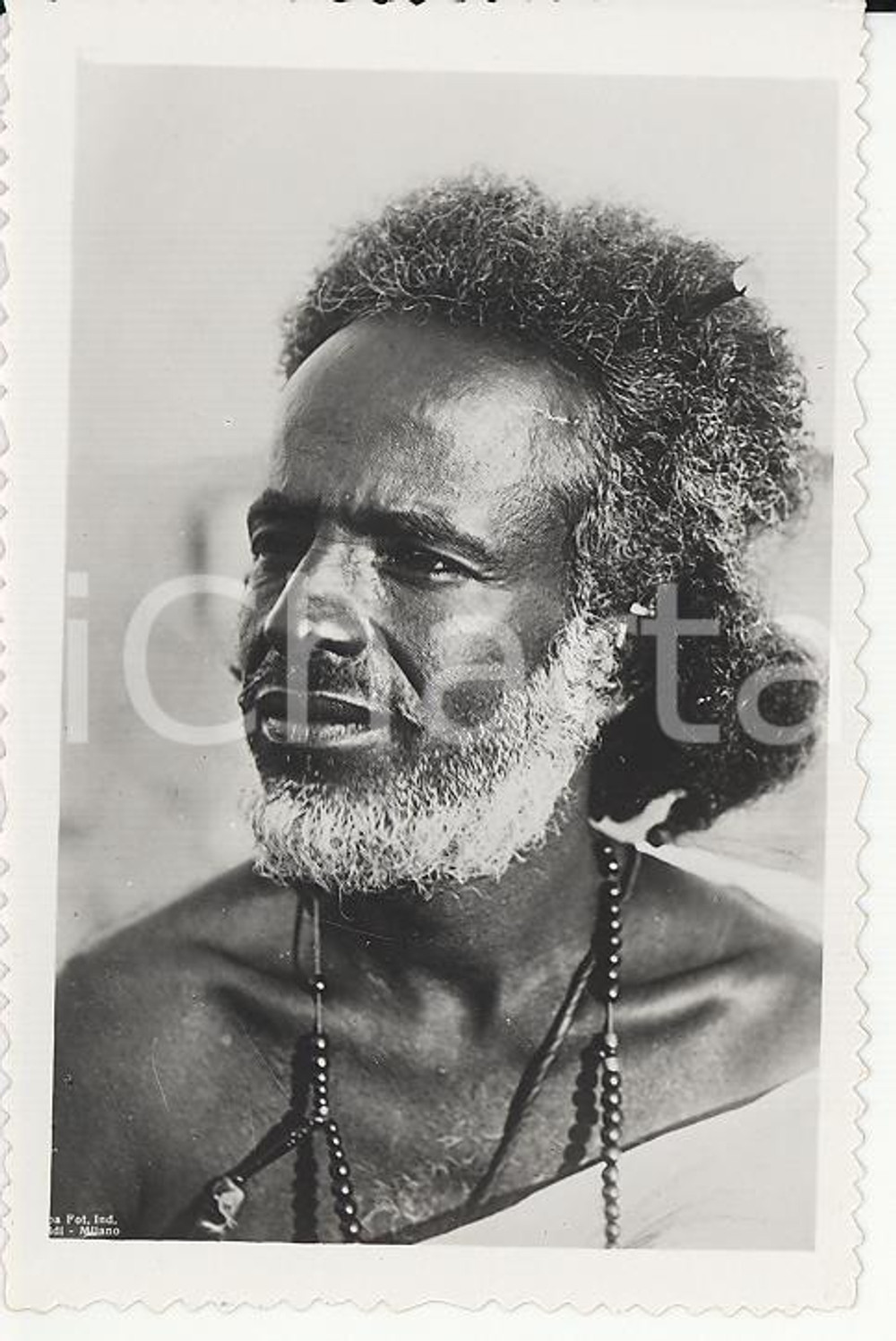 Fotografia d epoca originale 1935ca A.O.I. ETIOPIA Ritratto di etiope VERA PHOTO cm 9X5,8 1