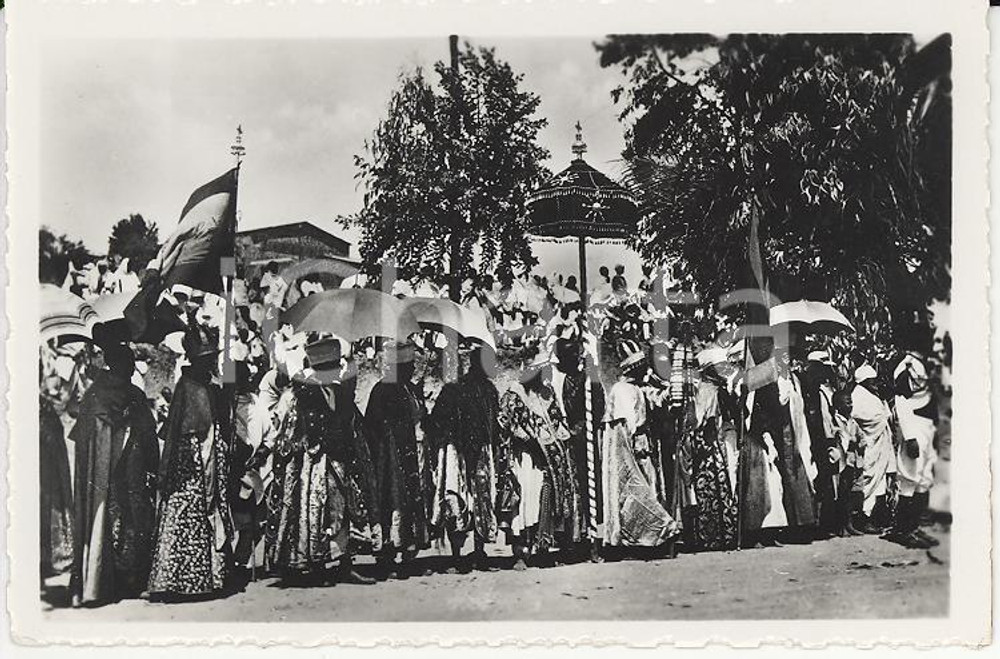 Fotografia d epoca originale 1935ca A.O.I. ETIOPIA Processione ortodossa etiope VERA PHOTO cm 5,8X9 1