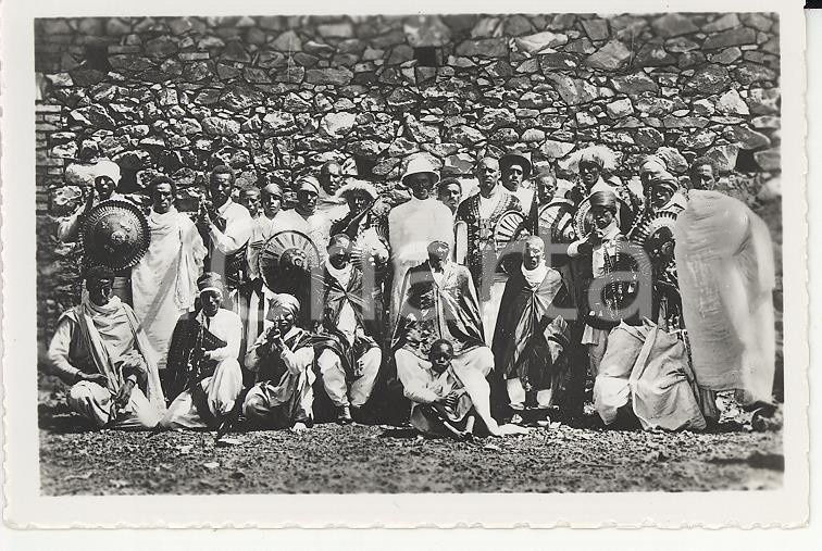 Fotografia d epoca originale 1935 ca A.O.I. ETIOPIA Ritratto tribù guerrieri etiopi VERA PHOTO cm 5,8x9 1