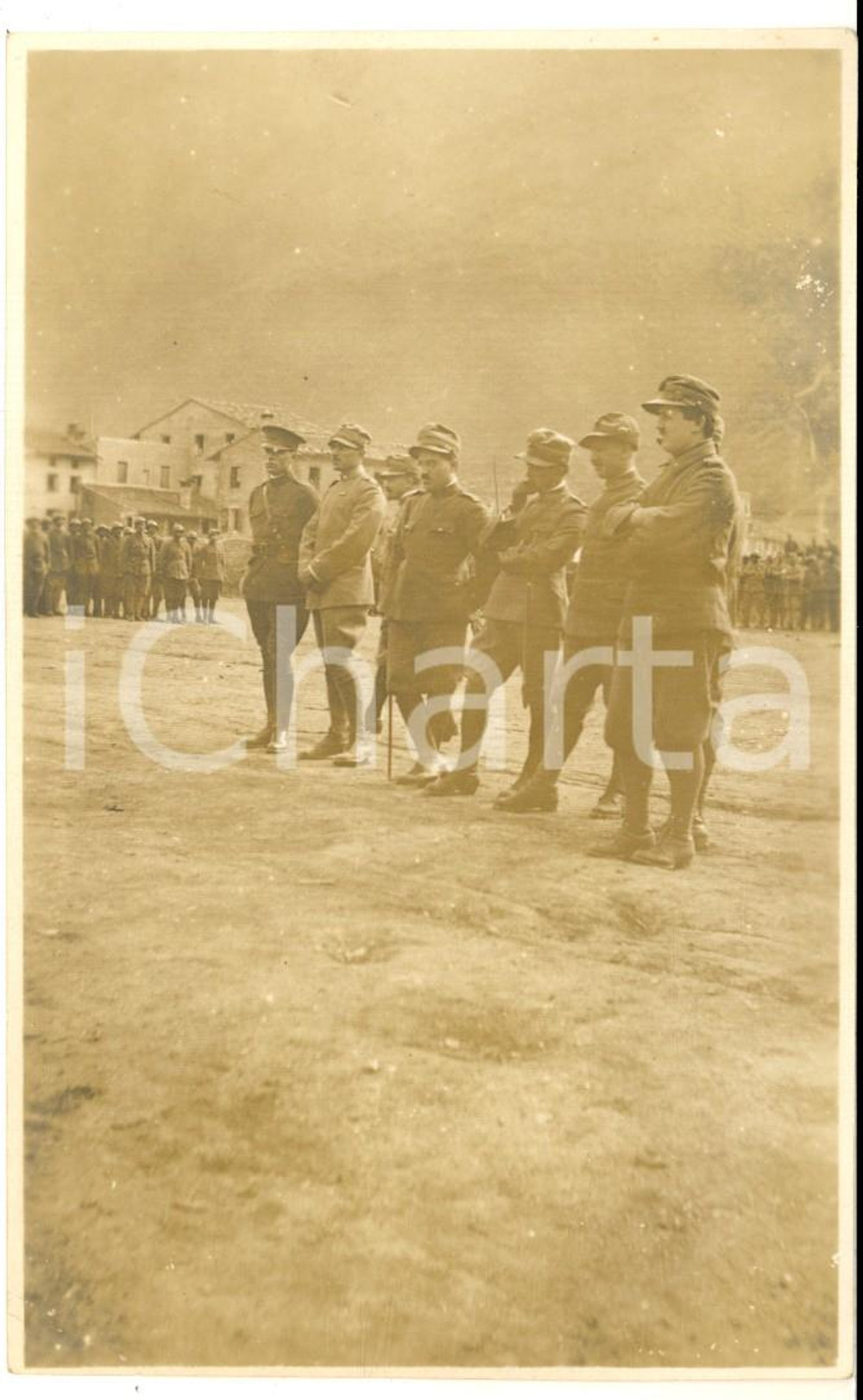 Fotografia d epoca originale 1920 ca AREA DI TRIESTE ? Gruppo di ufficiali durante cerimonia Foto 8x13 1