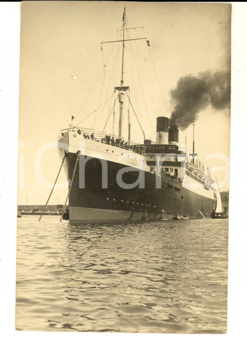 Fotografia d epoca originale Maggio 1925 PALERMO Nave SS COLOMBO in partenza dal porto Foto cartolina 1