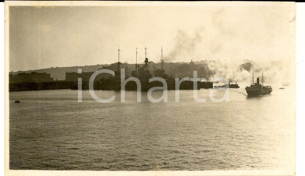Fotografia d epoca originale Giugno 1925 NAPOLI Nave SS COLOMBO in partenza dal porto Foto cartolina 1