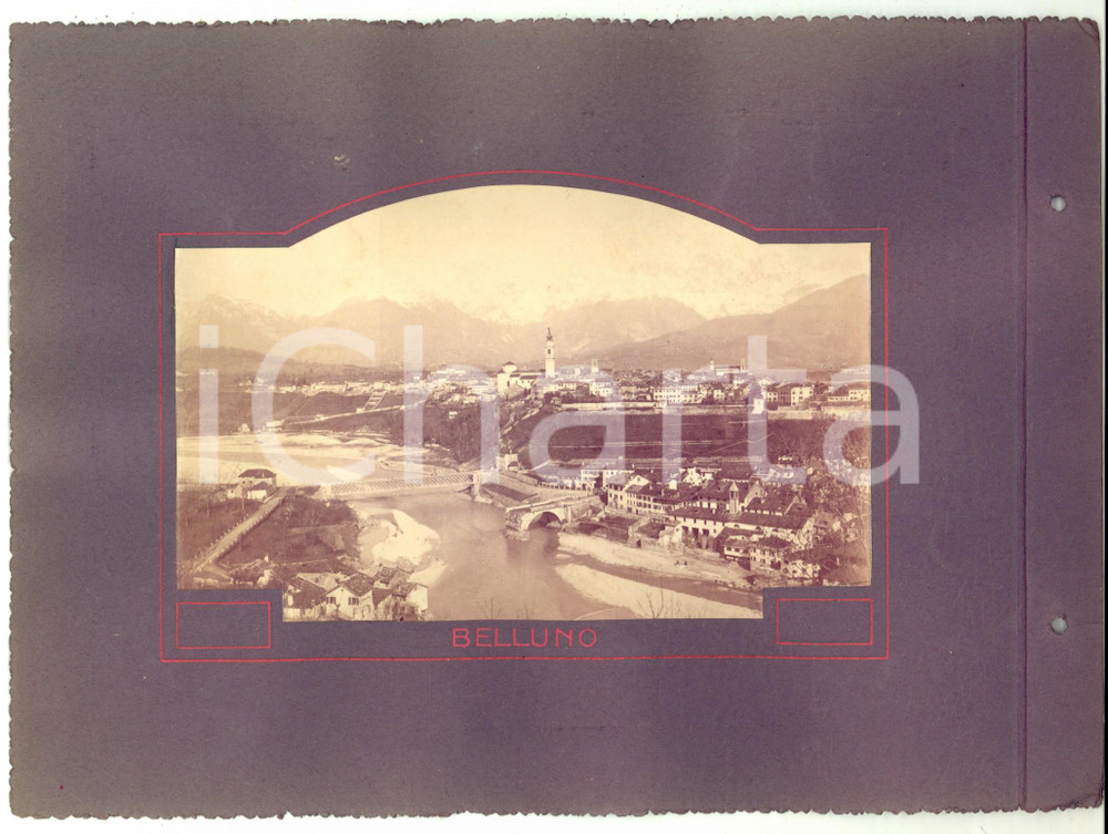 Fotografia d epoca originale 1916 BELLUNO Veduta panoramica della cittÃ   Fotografia 26x18 cm 1