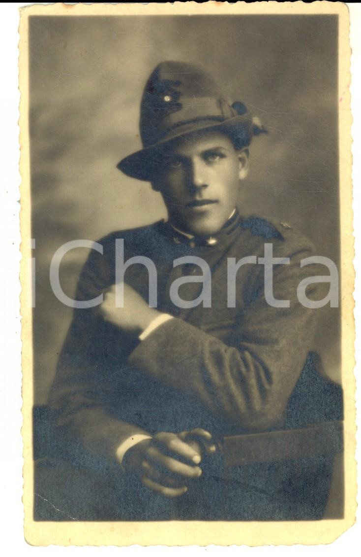 Fotografia d epoca originale 1932 BUJA UD Ritratto di un giovane alpino  Foto BALDASSI 9x14 cm 1