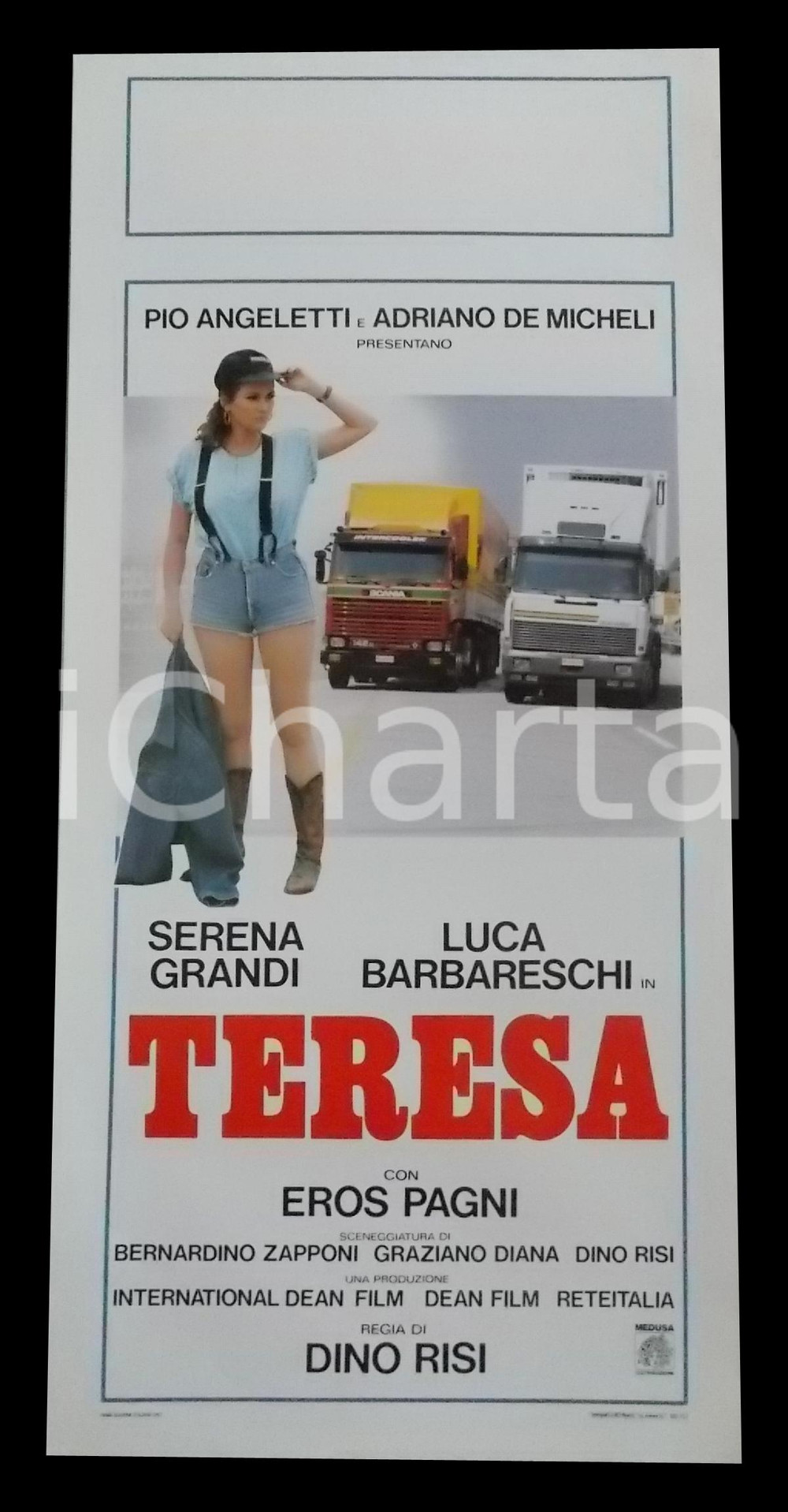 Materiale cinematografico d’epoca 1987 TERESA Serena GRANDI Luca BARBARESCHI Eros PAGNI Dino RISI Manifesto 32x70 1