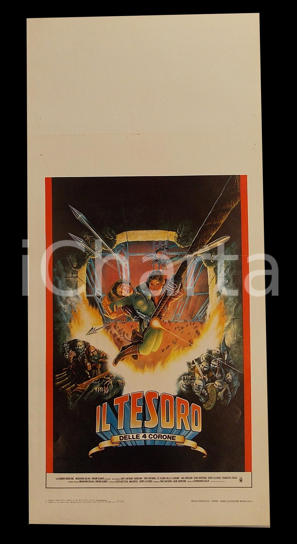 Materiale cinematografico d’epoca 1983 IL TESORO DELLE 4 CORONE Tony ANTHONY Ana OBREGON Francisco RABAL Manifesto 1