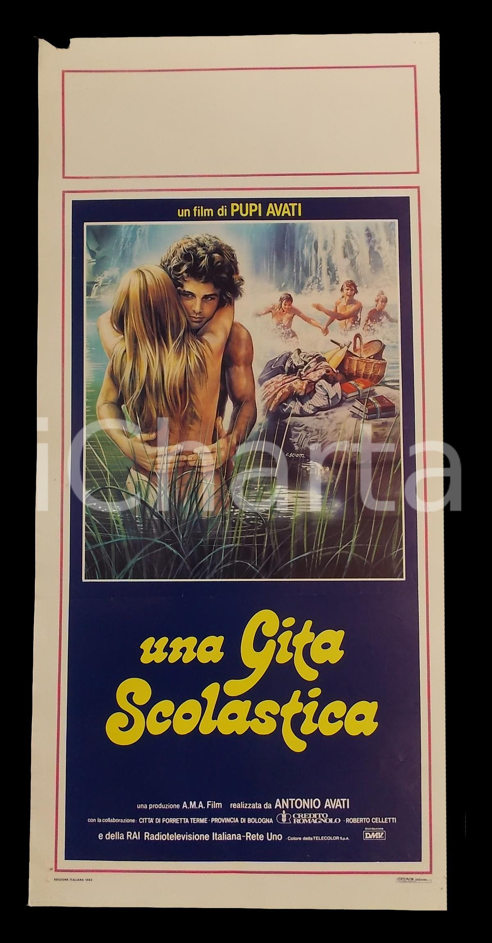 Materiale cinematografico d’epoca 1983 UNA GITA SCOLASTICA Pupi AVATI Carlo DELLE PIANE Manifesto 32x70 cm 1