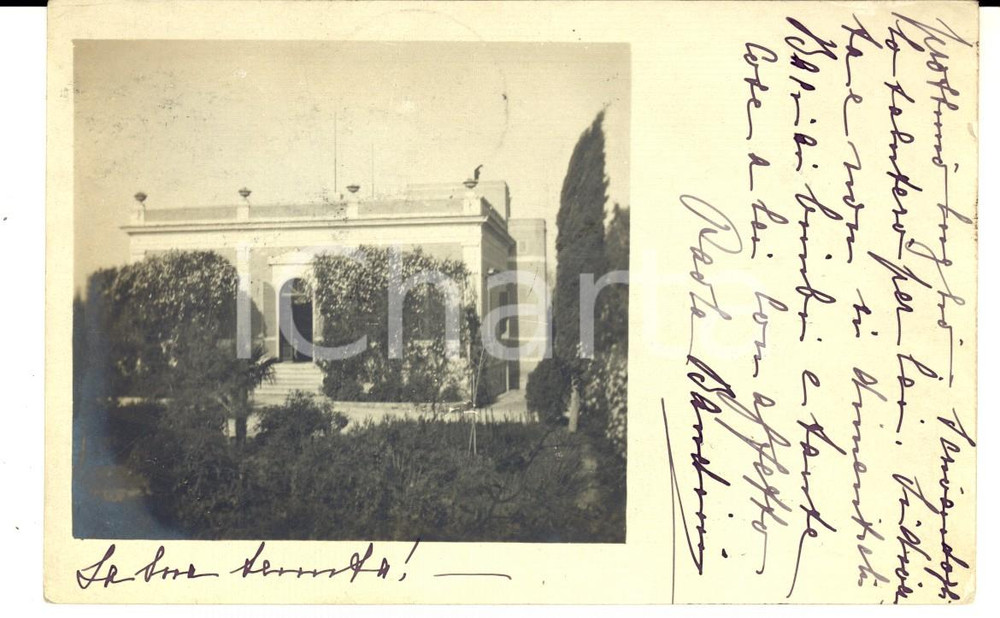Fotografia d epoca originale 1911 BARI Veduta villino nobiliare Foto a contessa Nadia Angeli 14x9 cm 1